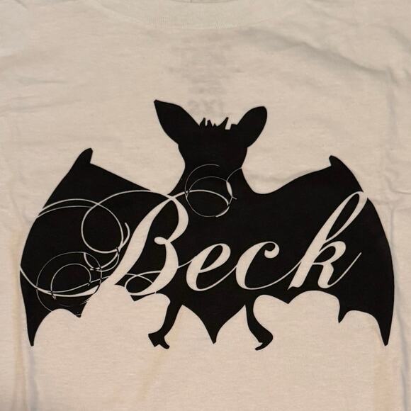 BECK Black Bat Tee in White Size 2XL New without Tag - Picture 4 of 5